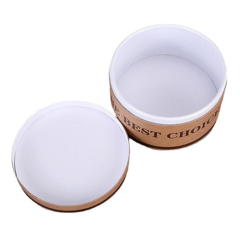 Descuento caja redonda en stock cilindro cinturón caja de regalo caja de papel Kraft caja de embalaje caja de regalo al por mayor