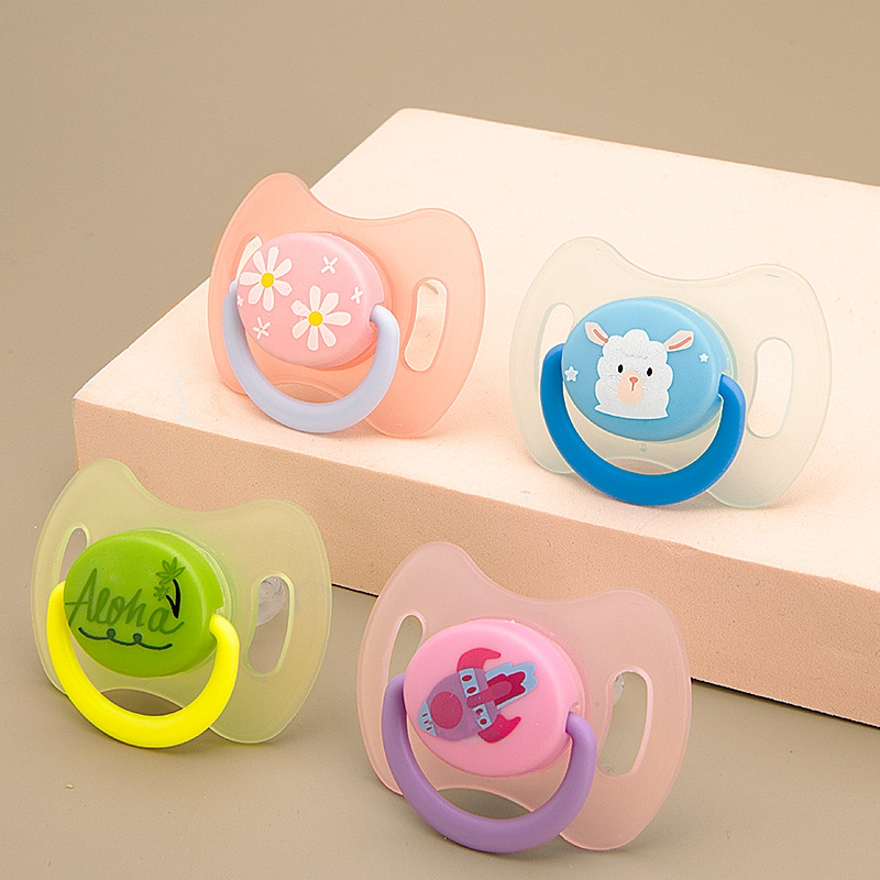 Cross-border hot baby pacifier food grade liquid silicone baby pacifier round head play mouth