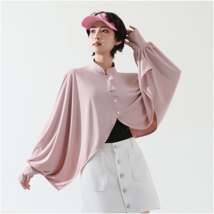 Ropa de protección solar, manga de chal, abrigo para mujeres de verano corto, abrigo delgado para montar ropa de protección solar de hielo UV