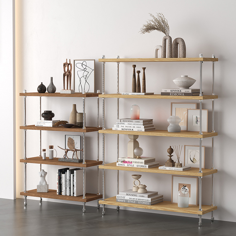 Nuevo estante de piso multicapa de madera maciza, balcón de sala de estar, estante de almacenamiento de porche, estante de almacenamiento de macetas, aumento ajustable