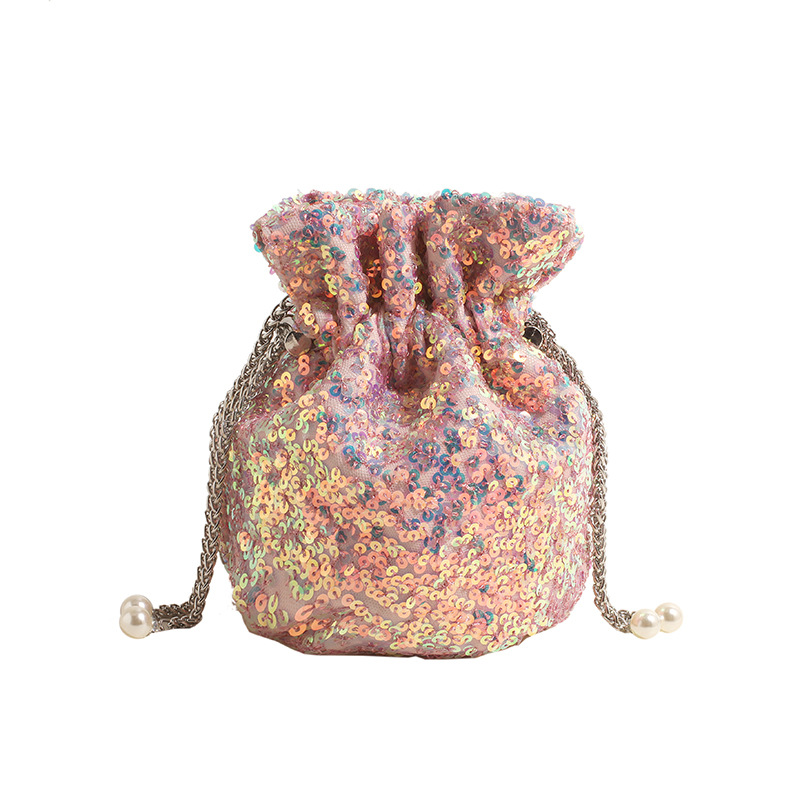 Korean Instaram and Fashionable Women's New Hih end Feelin Bundle Mouth Bucket Ba, 2024 Sequin Versatile Shoulder_voghion.com