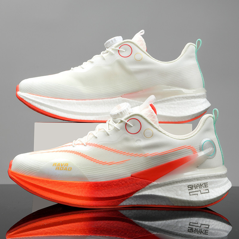 Zapatos para correr con tabla de carbono para estudiantes de primaria y secundaria, zapatos deportivos con hebilla giratoria de suela realmente explosiva, clases de educación física, zapatos ligeros para niños, primavera y verano