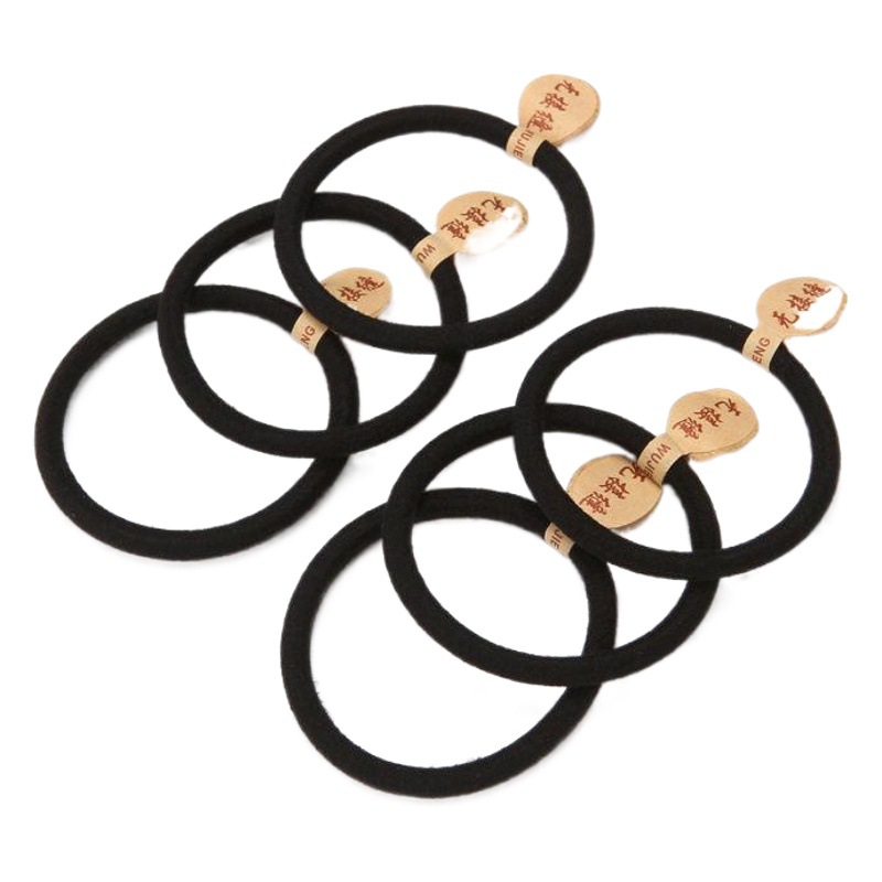 Korean version of high elastic hair rope thickened seamless hair band Black rubber band hair rope durable adult hair accessories