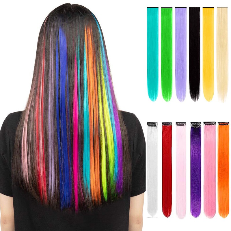 One-piece colored hair extensions, clip-on straight hair extensions, invisible seamless braided hair extensions, faux silk One-piece colored hair extensions, clip-on straight hair extensions, invisible seamless braided hair extensions, faux silk