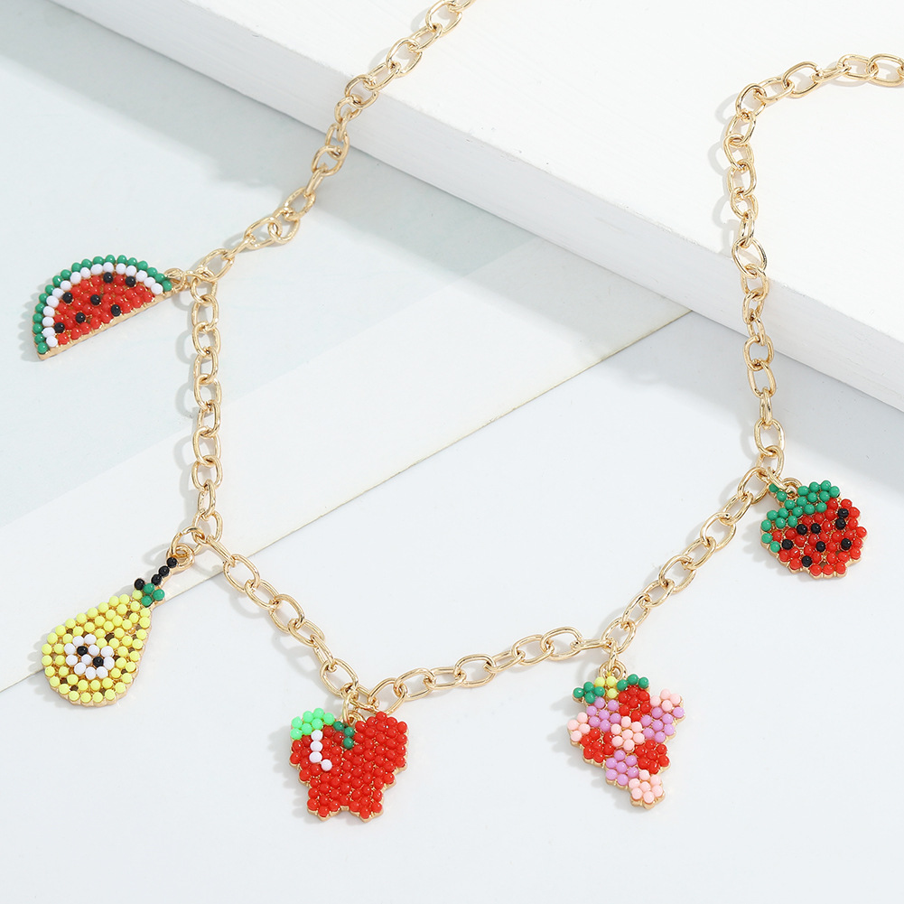 New Ethnic Style Colorful Fruit Pendant Necklace display picture 8