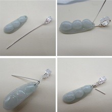 925纯银细针款扣头斜孔歪孔左右孔挂件扣厚款牛鼻孔横孔小吊坠扣