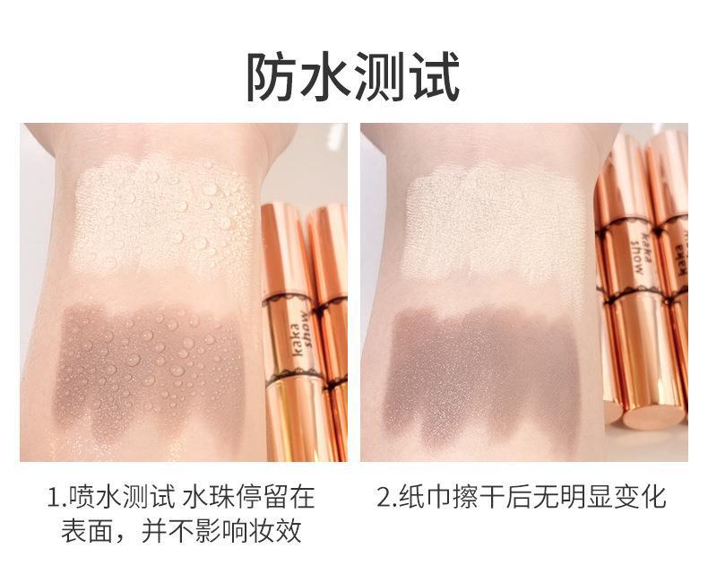 kakashow Two-color Highlighter Contouring Stick, brightening Highlighter Stick, Double-headed natural waterproof concealer makeup wholesale undefined