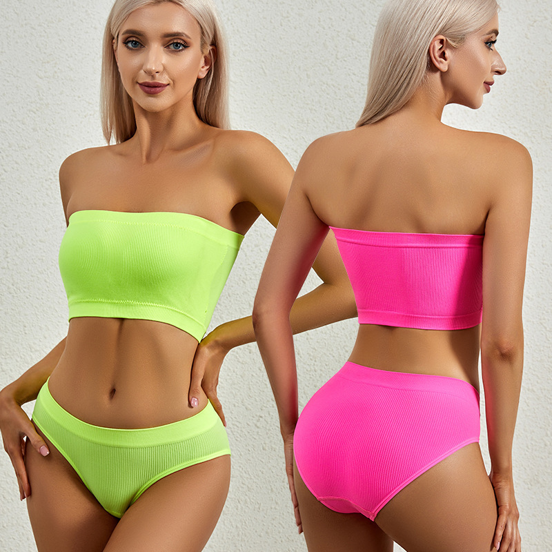 Customized Breast-Wrapped Suit for Women with Breast Pads, No Rims, Push-Up Beautiful Back Intimates, Comfortable and Breathable One-Line Sexy Tube Top