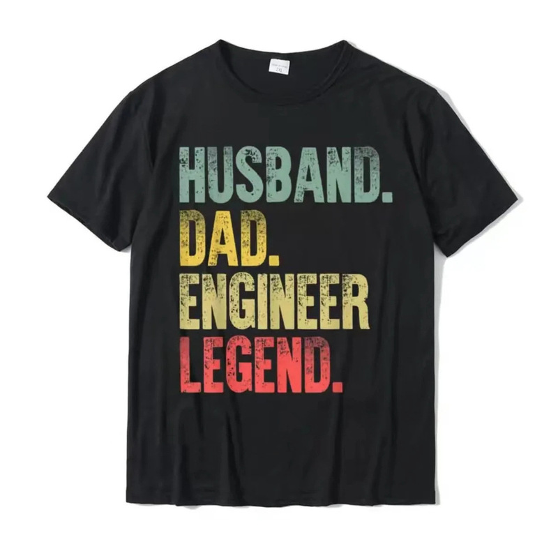 Funny vintage shirt husband dad engineer legend vintage number men's T-shirt