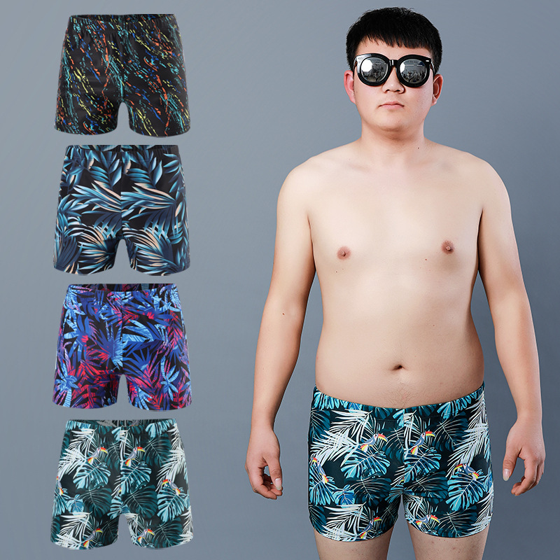 Coconut Leaf Printed Men's Swimming Trunks boxer sports beach pants quick-drying hot spring swimming trunks men's plus size plus fertilizer