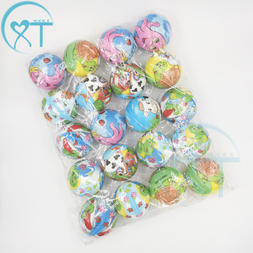 Cross-border 5.0 cartoon PU foam sponge ball stress relief and pressure relief toy for children finger piano practice ball