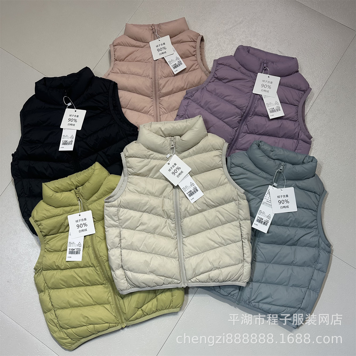 New lightweight down vests for children, boys and girls, toddlers and older kids, autumn and winter 90% white duck down vests