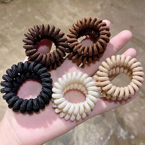 Korean style milk coffee color phone cord hair band high elasticity seamless headband women's hair band fashion ponytail hair band headwear