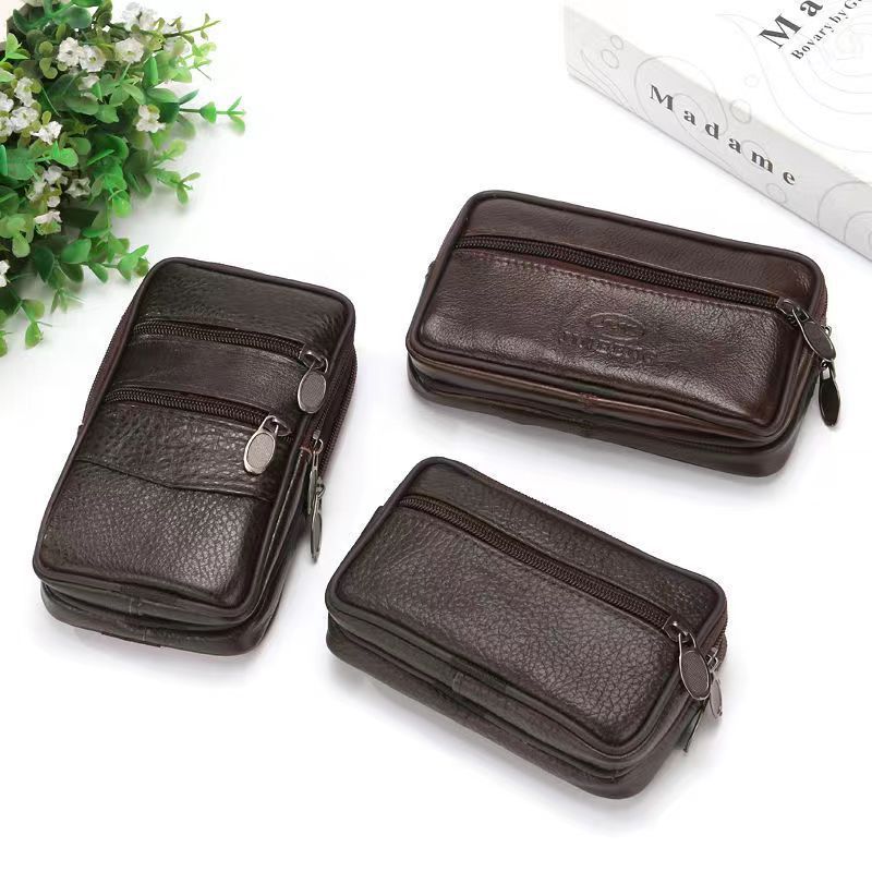 Synthetic Leather Phone Pouch Waist Bag for Men, Belt Phone Holder, Leather Phone Case for Elderly, Suitable for Working on Construction Sites