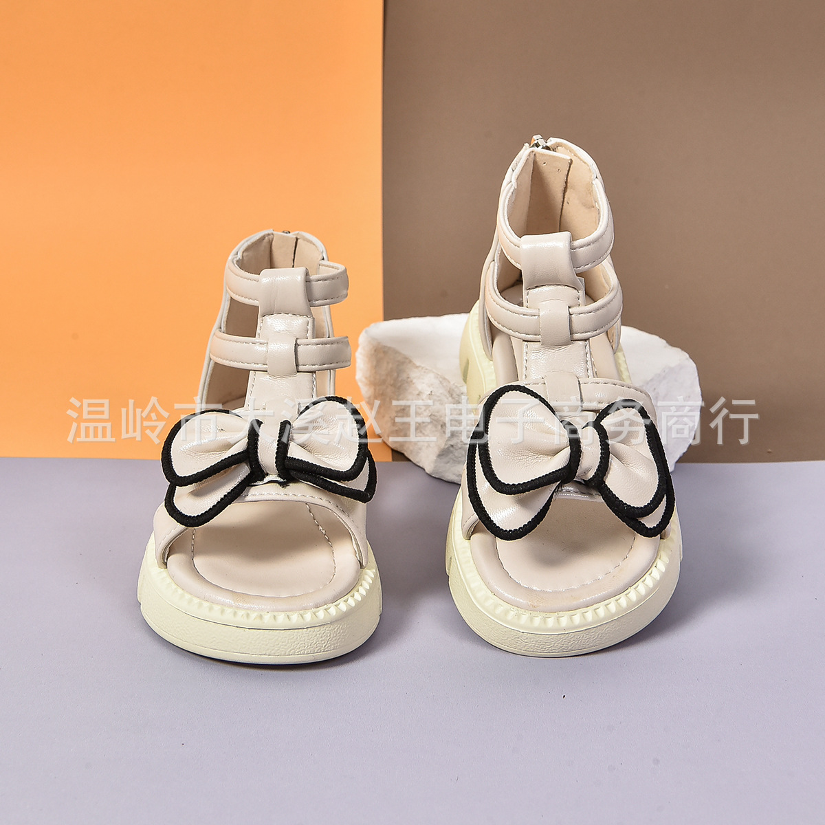 Summer fashionable children's sandals with bow for students open toe
