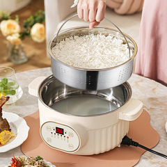 304食品級ステンレス0コーティング電気蒸し器多機能電熱鍋米スープ分離蒸しご飯炊飯器