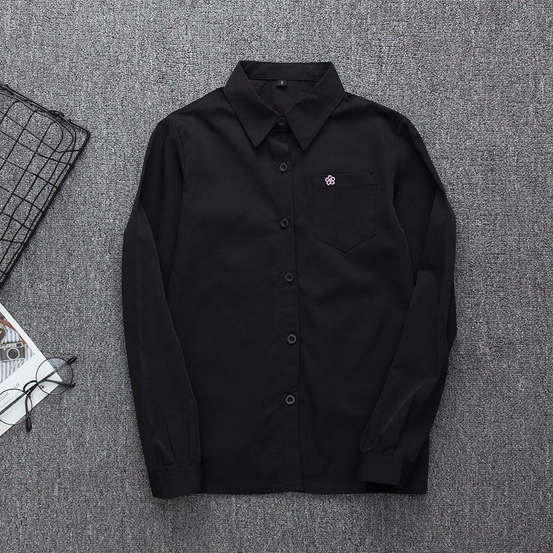 YH025 black shirt tip long sleeves (bag powder cherry blossoms)