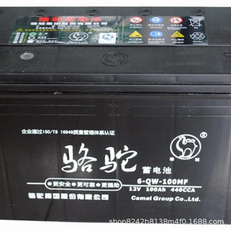 骆驼蓄电池12V6QW105MF100Ah太阳能电动叉车船用救生艇发电机电瓶