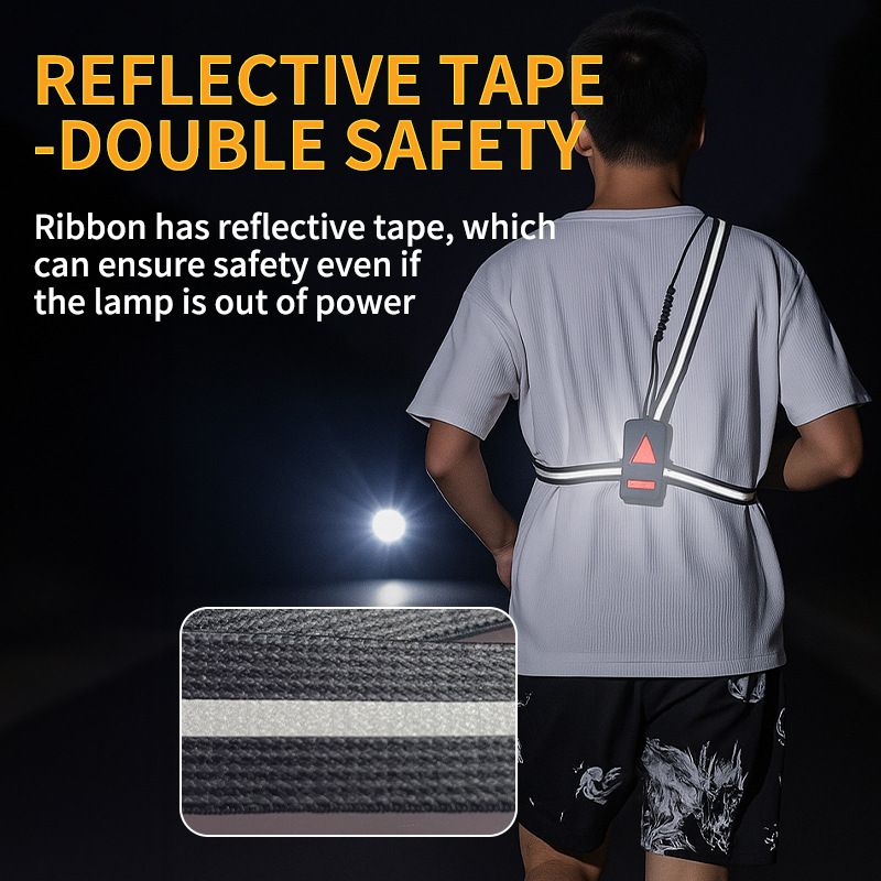 Cross-Border New Chest Night Wearable Cycling LED Multi-Light Red Warning USB Rechargeable Running Light_desvips.com