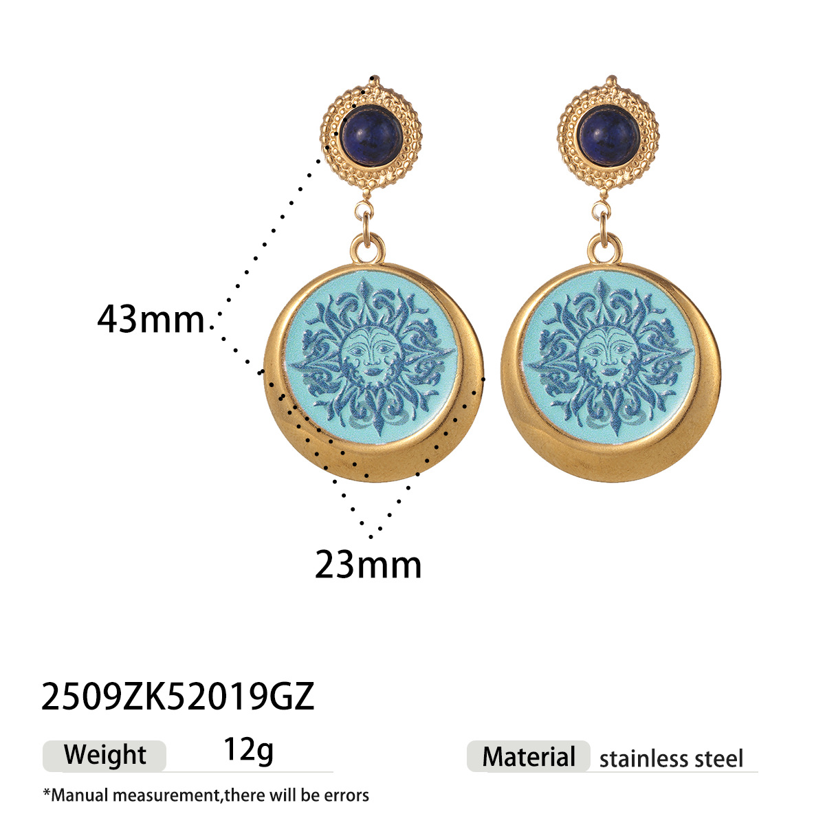 TENA europa y americana pendientes de acero inoxidable mujeres no decoloración versátil de goteo de aceite a mano flores de acero de titanio joyería pendientes