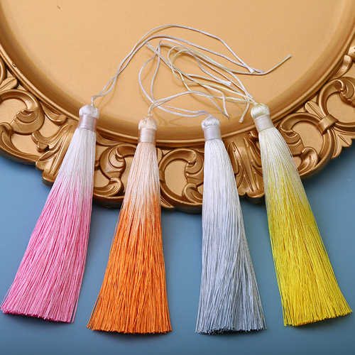 Gradient color 13CM tassel tassel section dyed open lanyard Han costume hanging fan pendant bookmark pendant hanging tassel wholesale