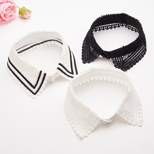 Simple wind hollow fashion Joker boutique sweater collar front button mushroom hole collar garment accessories manufacturers wholesale