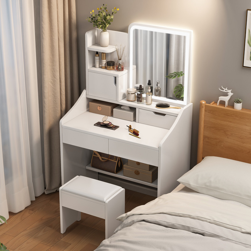 Tocador Dormitorio Pequeño moderno Gabinete de almacenamiento simple Un pequeño apartamento neto Mesa de maquillaje estilo ins Mesa de tocador