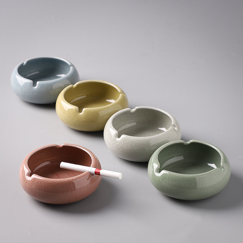 Brook Ware Ceramic Cigarette Ashtray with Lid, Personality Fashion Creative Trendy Living Room Office Hotel Anti-Scattering Home Use Ashtray