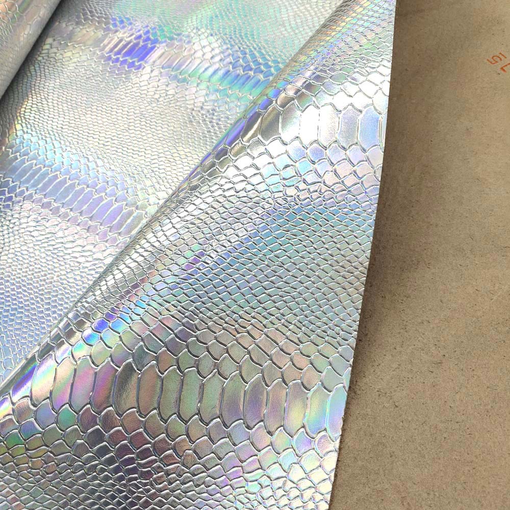 幻彩牛皮革面料幻彩扇贝金属皮革镭射贝壳纹头层牛皮