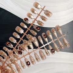 30片手工穿戴甲6焦糖法師貓眼純欲手工新款貴婦可拆卸成品甲片