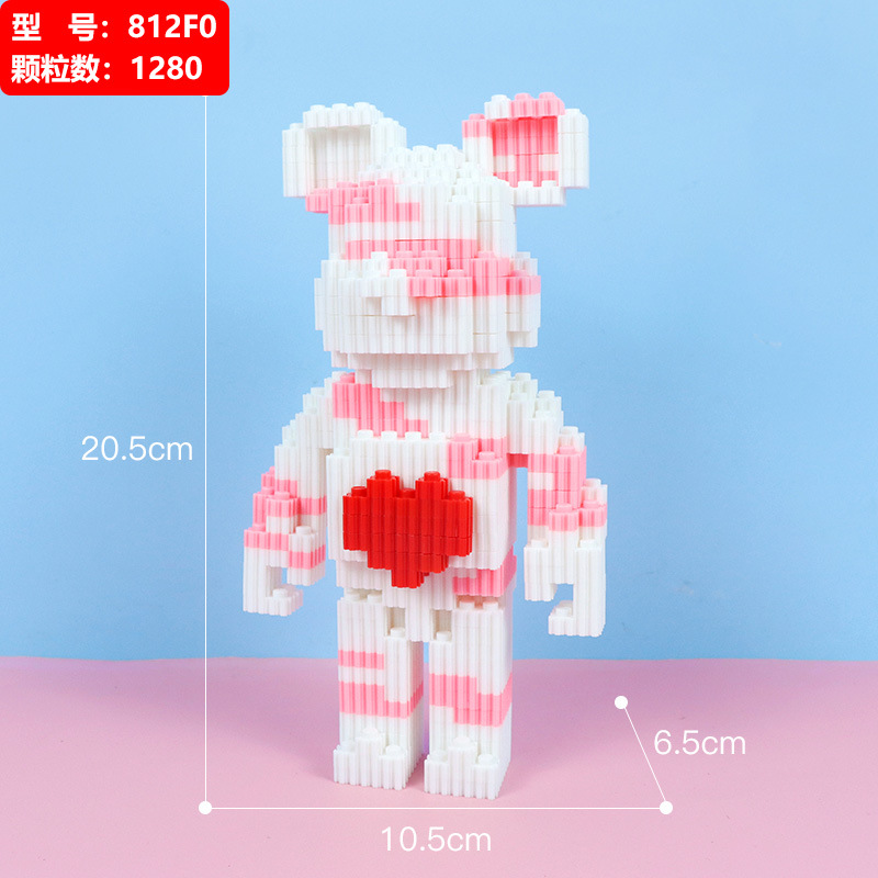 Compatible con la serie LEGO bloque de construcción oso empalme partículas miniatura montado rompecabezas de dibujos animados niño hembra bloques de construcción juguete