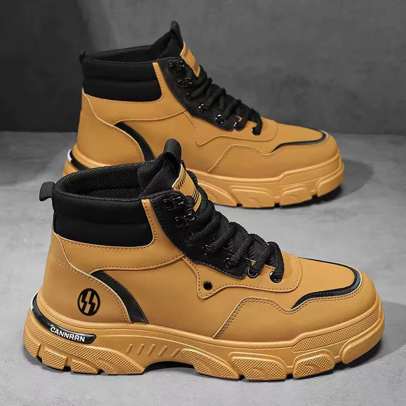 Оптовые ботинки martin, модные мужские рабочие ботинки на толстой подошве, универсальная осенне-зимняя модная износостойкая рабочая обувь в британском стиле для поездок на работу