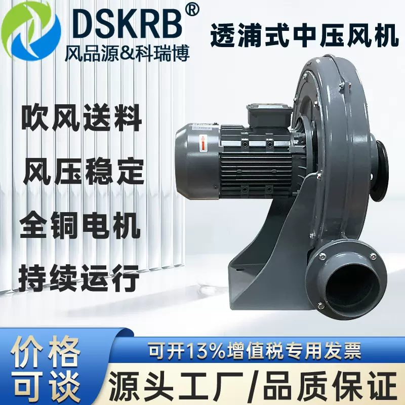 吹风送料CX-125A2.2KW透浦式中压鼓风机2200W烟雾吸尘离心排风