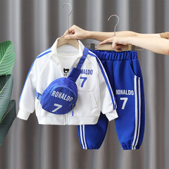 2973 Boys Suit Spring and Autumn Clothing 2023 New Children's Cool and Handsome Two-piece Set Children's Spring Clothing Trendy Sports Children's Clothing