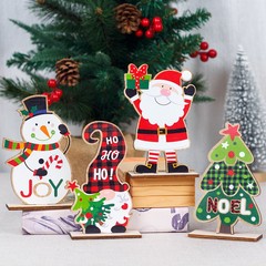 越境新品クリスマス食卓木製飾り食卓雪だるまクリスマスツリークリスマスセンター飾り置物