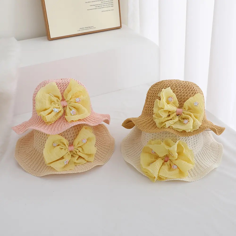 Sombrero para el sol para niños, sombrero grande para mujer, sombrero de paja con protección solar, sombrero de playa para niñas de verano, sombrero de sol para niñas de moda delgada