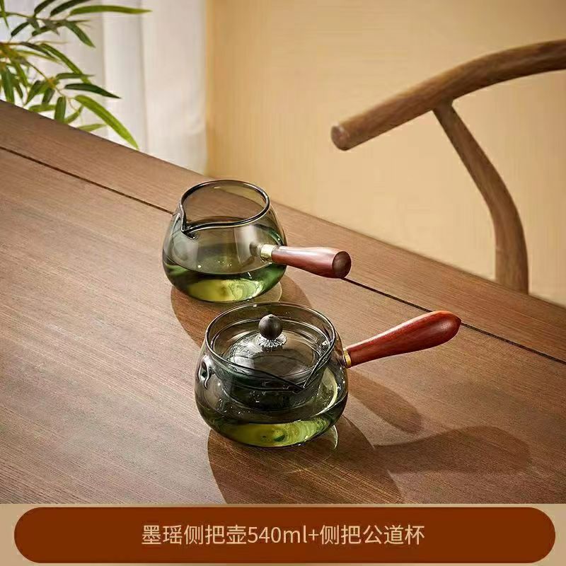 Nueva olla Xiaoyao 360 grados de vidrio borosilicato giratoria fabricante de té de vidrio juego de té traje hogar tetera
