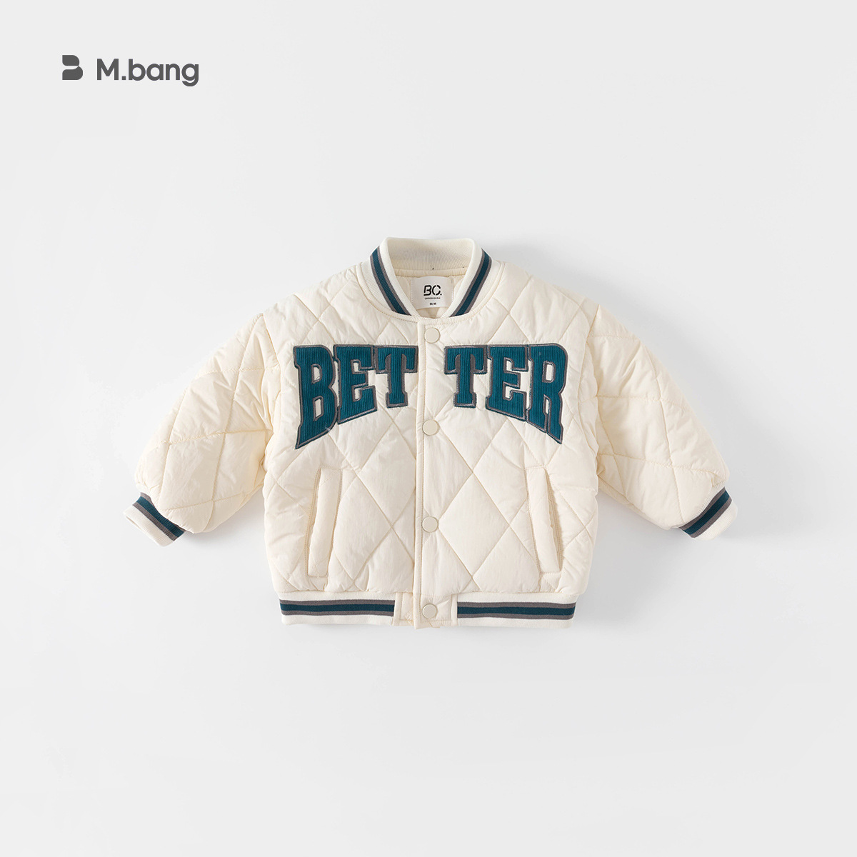 Ropa Infantil Youbao, Chaqueta de Béisbol Acolchada con Letras para Niños, Estilo Casual de Otoño e Invierno, Abrigo Infantil para Niños Pequeños QY82261