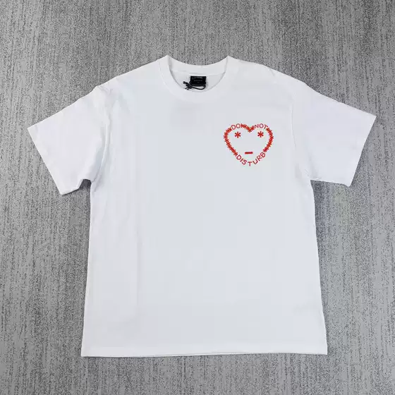 Carsicko Heart Summer Heavyweight Casual Anime Short Sleeve T-Shirt Unisex Versatile Loose Couple Short Sleeve Set
