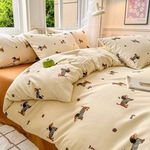 90克240cm印花涤水洗棉卡通糯糯棉面料四件套布料批发