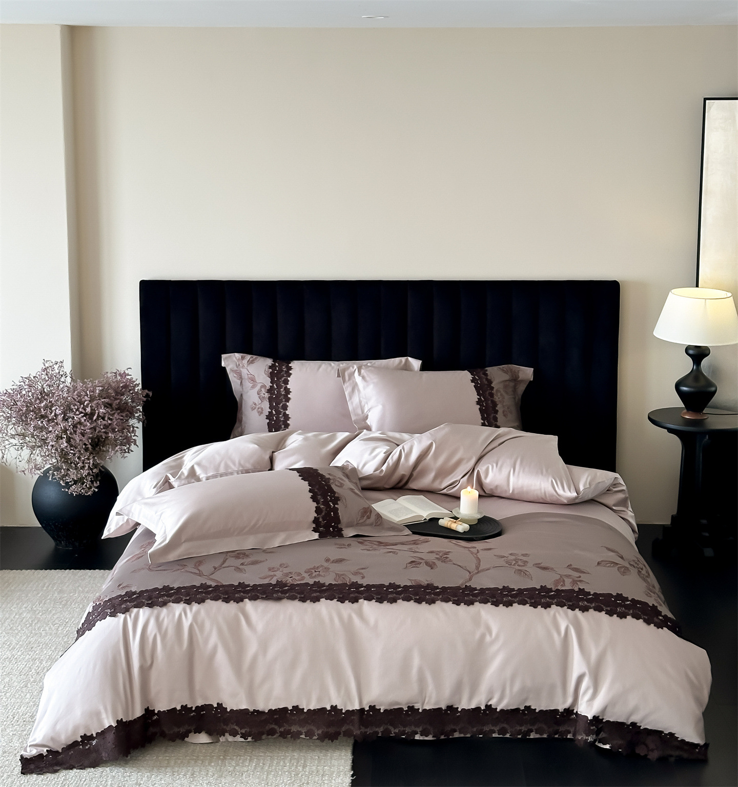 Nordic Vintage Four Piece Bedding Set Romantic Luxury Duvet Cover_voghion.com