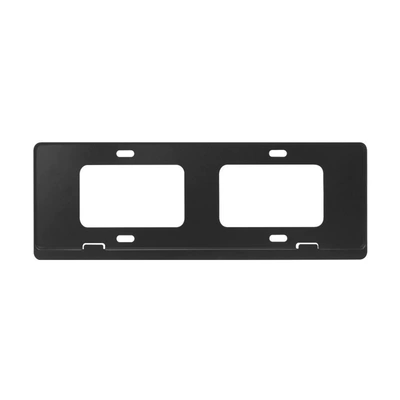 Aluminum alloy borderless license plate frame domestic general-purpose models extremely narrow license plate frame license plate frame black silver license plate frame (License plate holder/license plate holder) - unedged-double-hole-blue-card-black