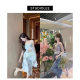 Butterfly Rhinestone High-heeled Transparent Sandals Women's Summer Outer Wear 2024 New French Style Thick Heel Set Toe Sandals