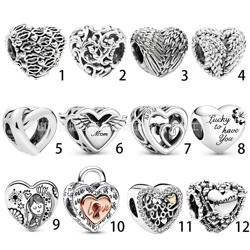 Pan's Heart-Shaped Beads DIY Bracelet Beading Handmade Jewelry Accessories Versatile Cross-Border Wholesale Jewelry Components Pan's Heart-Shaped Beads DIY Bracelet Beading Handmade Jewelry Accessories Versatile Cross-Border Wholesale Jewelry Components