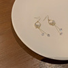 Universal earrings, fashionable silver needle from pearl, flowered, silver 925 sample