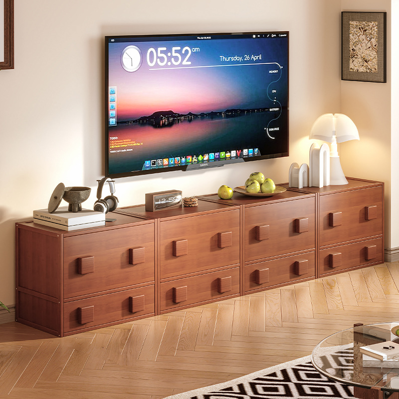 New Tv Cabinet Living Room Free Combination Cabinet Floor-Standing Cupboard Small Household Storage Cabinet Simple Carmen Cabinet