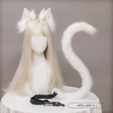 一件代发猫咪耳朵猫尾cosplay饰品手作仿真兽耳发箍尾巴配饰套装