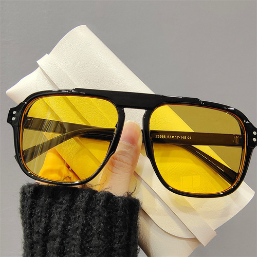 Sunglasses for women and men, suitable for large faces, slimming effect, strong UV protection, driving sunglasses,  new style, model 3566