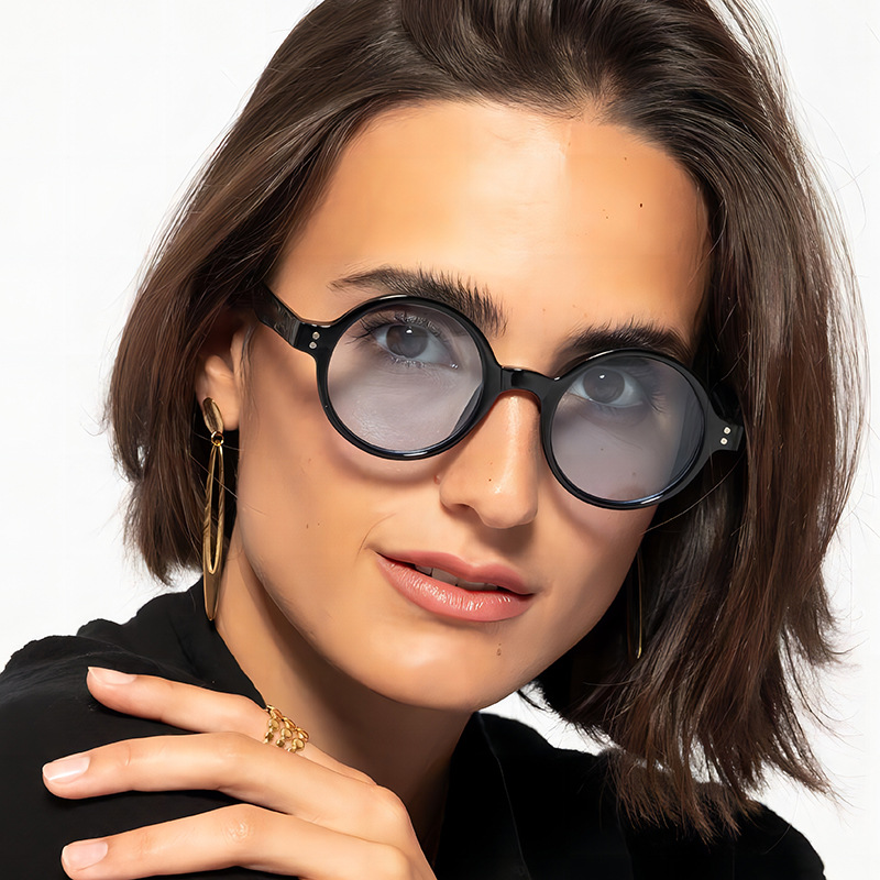 36g Weight Full Frame Glasses Structure Sunglasses Classification PC, UV400 Protection Lens Material Round Frame Glasses Style Travel, Street Occasion Solid Color Pattern All Seasons Season Unisex Gender Vintage Style, Simple Style Style Vintage Style Simple Style Solid Color PC UV400 Protection Round Frame Full Frame Women's Sunglasses 4
