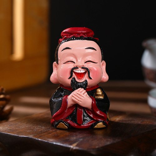 Creative Q-version Godly Immortal Lord, God of Wealth Figurine, Tea Table, Entrance Hall, Bar Cabinet Decorative Item, Store Opening, Relocation Gift